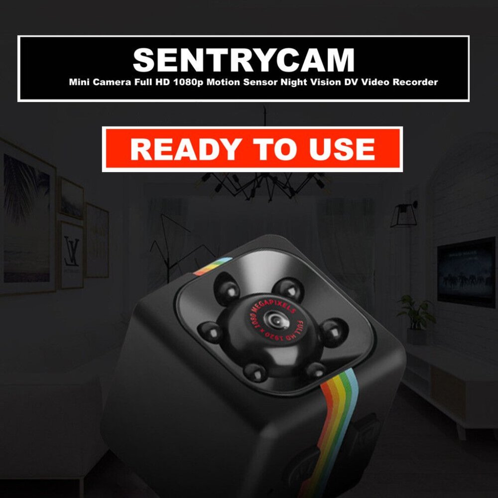 SENTRYCAM  Mini Camera Full HD 1080p  Motion Sensor, Night Vision  Recorder